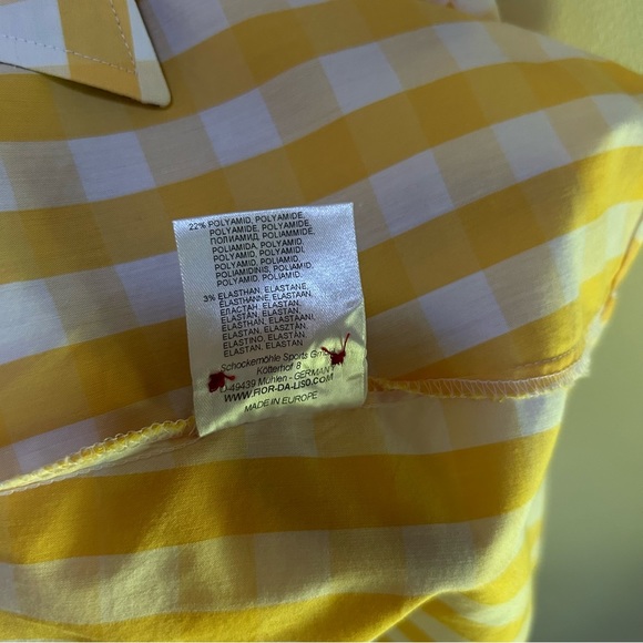 Fior Da Liso ~ Veronica Tailored Gingham Check Long Sleeve Button Front 8 Blouse - Picture 12 of 16